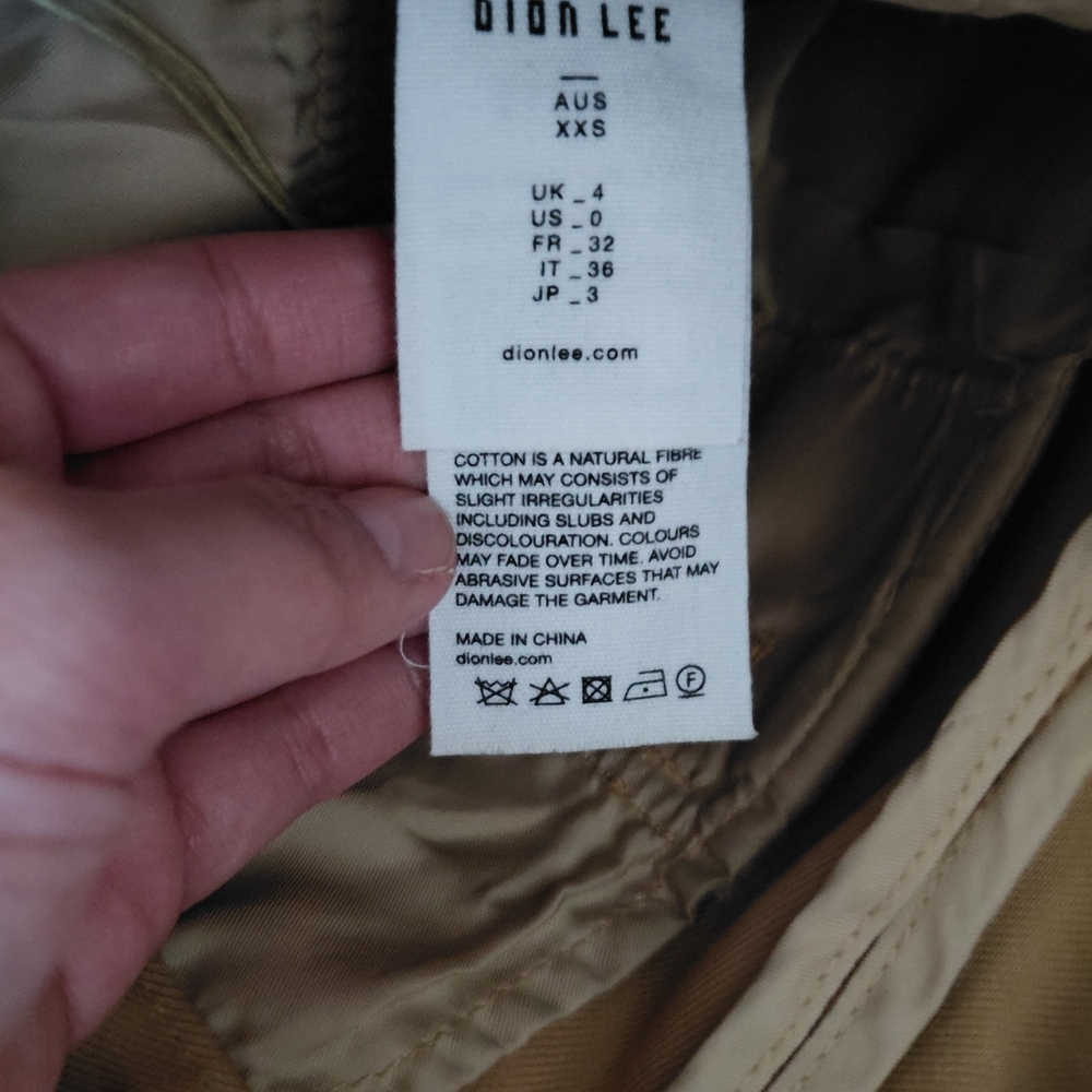 Dion Lee Dynasty Cotton Twill Tan Wide Leg Y2k Utility Military Cargo Pants - Picture 4 of 8
